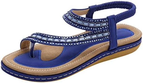 Calvinbi shoes Save 15% Summer Women' Shoes Clip-Toe Rhinestone Sandals Fashion Elastic Band Flat Sandal