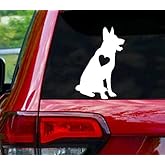 S-K Designs German Shepherd Car Stickers, White, 5.5x3.5 inches, Made in USA