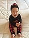 Baby Boys Girls Clothes Daddy's Little Man Print Bodysuit Outfits Clothes Set with Hat(0-3 Months) A-Black