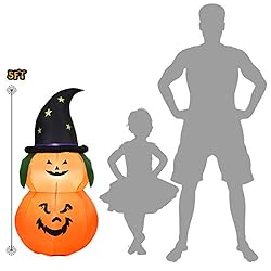 Tangkula 5 Ft Halloween Inflatable Pumpkin with