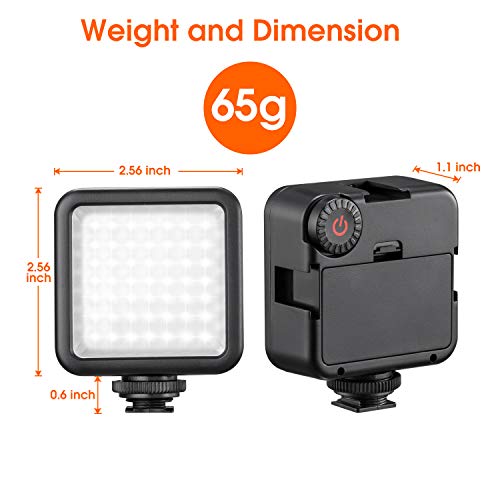 49 LED Video Light Panel Flash + 20pcs Gel Filter + Adjustable Stand Hot Shoe Mount Compatible Zhiyun Smooth Crane DJI Osmo Ronin Gimbal Stabilizer Tripod DSLR Camera Canon Nikon Olympus Photography