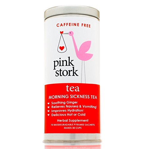 Pink Stork Tea: Morning Sickness Relief Pregnancy Tea -Organic Ginger Peach -Relief from Morning Sickness, Nausea, Cramps, Constipation, and More -Delicious Hot or Cold -30 Cups, Caffeine Free