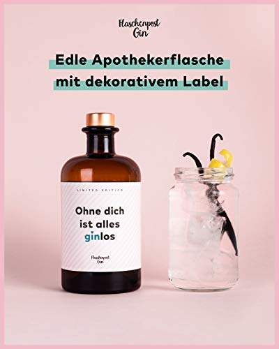 FLASCHENPOST GIN - Handmade Deutscher Premium Gin (1 x 0,5l) (Ohne dich ist alles Ginlos 0,5L) – Bild 8