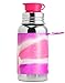 Pura Sport 18 oz / 550 ml Stainless Steel Water Bottle with Silicone Sport Flip Cap & Sleeve, Pink Swirl