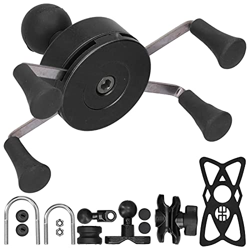 aqxreight Mobile Phone Holder for IOS 7/8/SE/X/Xs/Xr, Pixel 3/Pixel 3a, J7 Series, etc., Durable Handlebar Mount with 13 Accessories (B Black)