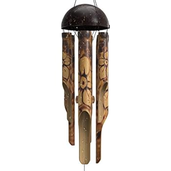 Nalulu Floral Wind Chime Bamboo Wooden Wood Outdoor Coconut Medium Relaxation Ready #wooden #wind #chimes #sound Nalulu Floral Wind Chime Bamboo Wooden Wood Outdoor Coconut Medium Relaxation Ready