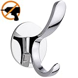 Wangel Strong Adhesive Hook for Towel and Robe, Patented Glue + 3M Self-Adhesive, Stainless Steel, Polished Finish