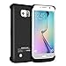 S6 Battery Case,External Battery Case 4200mAh Portable Backup Battery Charger Cover Case Pack Compatible with Samsung Galaxy S6 Rechargeable Extended Power Bank Case(Black)