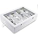 Tasybox Watch Box Organizer 12 Slot Watches Holder Mens Womens Watch Storage Boxes Grey Velvet Display Case with Glass Top