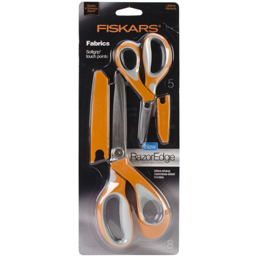 Fiskars Crafts 8165 RazorEdge Softgrip Fabric Shears Set, 5-Inch and 8-Inch