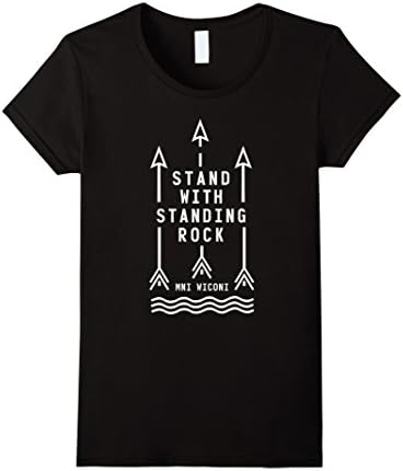 Women's I Stand With Standing Rock Shirt Small Black