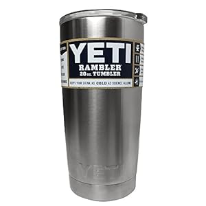 Yeti Coolers Rambler Tumbler, Silver, 20 oz.