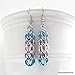Transgender pride earrings, handmade chainmail LGBTQIA jewelry; pink, white, blue