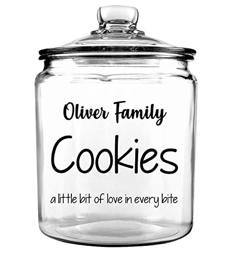 Family Cookie Jar - Personalized Cookie Jar - Custom Cookie Jar - Christmas Cookie Jar - Treat Jar - Gift for Mothers Day - Glass Cookie Jar - Cookie Jar with Lid