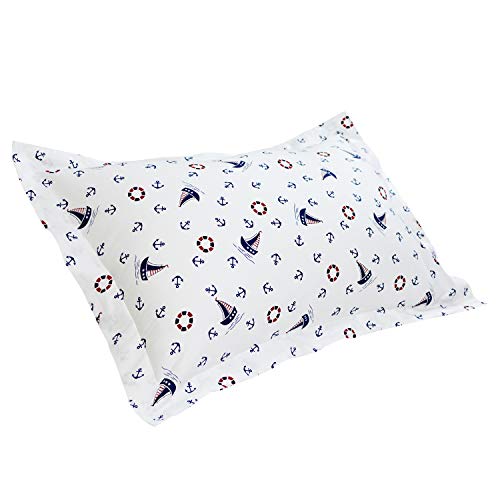 Brandream White Nautical Pillow Cases Set of 2 Standard Size 100