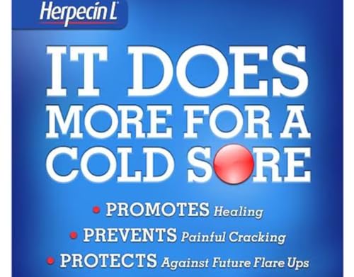 Herpecin L Lip Balm Stick with SPF30 and Lysine; Protects & Treats Cold Sores & Fever Blisters, Chapped Lips, 0.1oz - 2 Pack