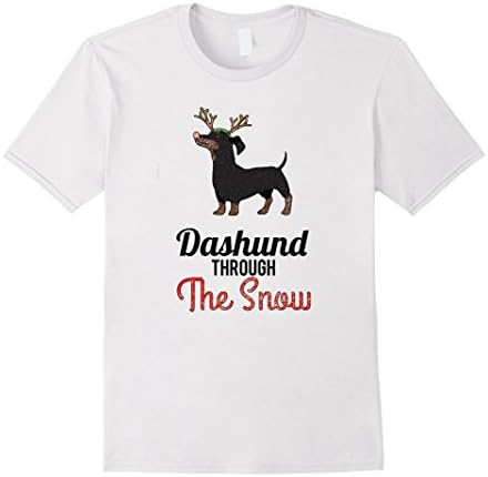 Mens Dachshund Through The Snow - (Black Friday Sale)) 3XL White