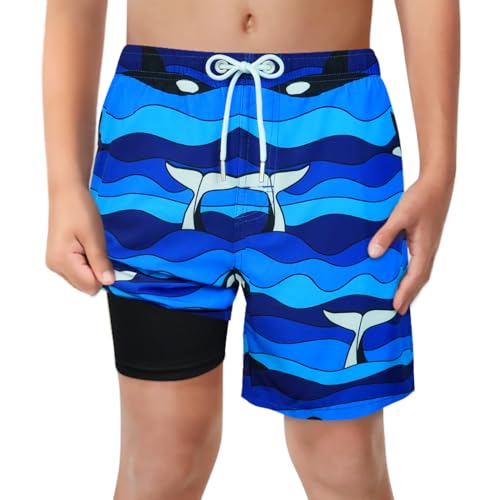 Boys Blue Whale Swim Trunks Boxer Brief