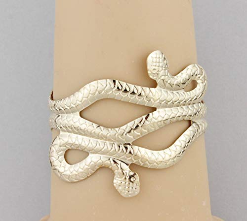 Gold Snake serpent metal cuff bracelet bangle Toga party Goddess Cleopatra Asp