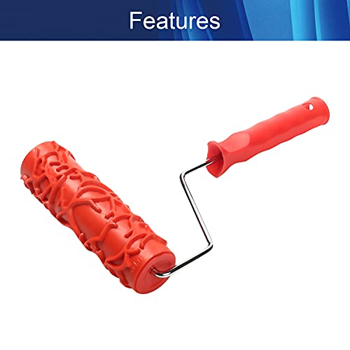 Juvielich Texture Roller Ceiling Texture Roller Red Color Portable