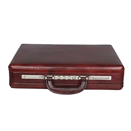 OBANI Genuine Leather Expandable Briefcase Brown