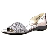Anne Klein AK Kea Women Open-Toe Synthetic Silver Flats