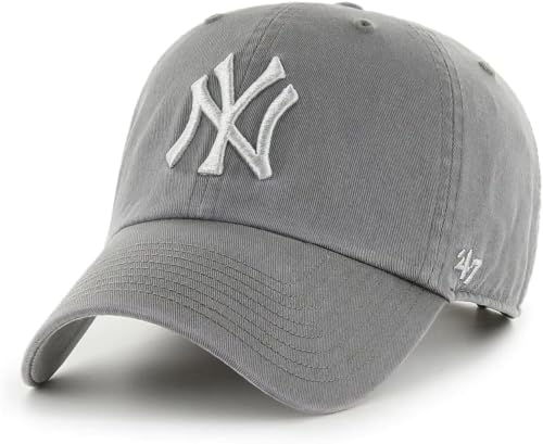 47 Baseballkappe mit New York Yankees Primary Logo Ballpark Clean Up Dad – mehrere Farben, New York Yankees Dunkelgrau, Einheitsgre