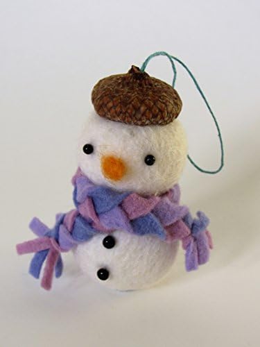 Acorn hat felt snowman with purple scarf / Christmas tree ornament / decoration / gift