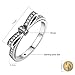 FULLIN Cute Ring Sparkling Bow 925 Sterling Silver Ring Ladies Eternal Love Bow Rings Size 6-9