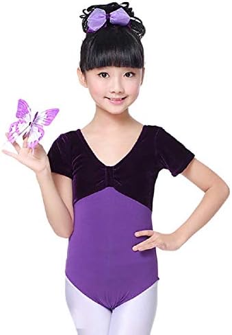 OTINICE Girls Short Sleeve Dancewear Kids Ballet Dance Gymastics Leotard Training Bodysuit