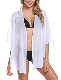 Kimono de manga corta para dama, ligero, de gasa