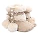 Voberry® Baby Toddler Girls Knit Soft Winter Warm Snow Boot Fur Trimmed Pom Pom Boots (6~12M, Beige)