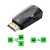 HDMI to VGA Converter Adapters, Hyfanda Gold-Plated HDMI to VGA Converter Adapter for PC, Laptop, DVD, Desktop and Other HDMI Input Devices - Black