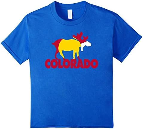 unisex-child COLORADO STATE FLAG Cool Moose Nature Hiking T-Shirt Gift 6 Royal Blue