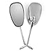MMG Universal Fit Adjustable Mirror Set, 8mm RH/RH Thread (M8/1.25), Chrome Oval Shape, Motorcycle Scooter (0809)