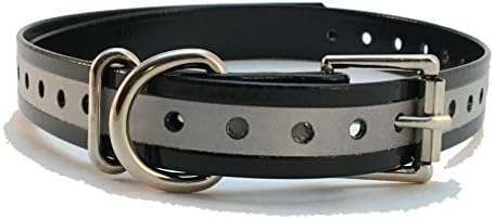 Sparky Pet Co High-Flex 3/4 Square Buckle Reflective Replacement Strap for Garmin, PetSafe, Dogtra, Sportdog, Reflective Black