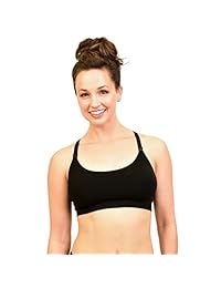 Bamboobies maternidad sin costuras Yoga brasier de lactancia para lactancia con extensor., S, Negro