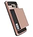 Anuck Galaxy S6 Edge Plus Case, Slidable ID Card Slot Holder Galaxy S6 Edge Plus Wallet Case [Card Pocket] Shockproof Rubber Bumper Protective Case Cover for Samsung Galaxy S6 Edge Plus - Rose Gold