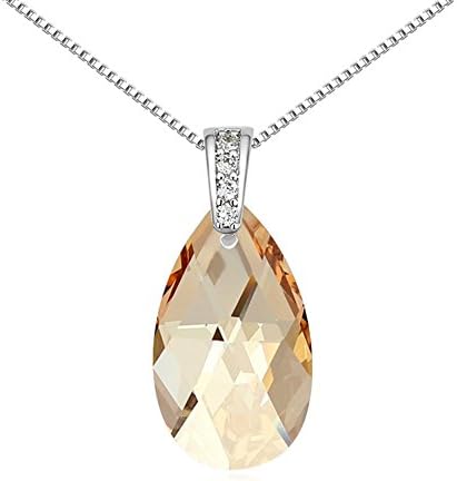 The Starry Night Drop Crystal Transparent Pendant Diamond Accented Necklace-Tasty Life Theme