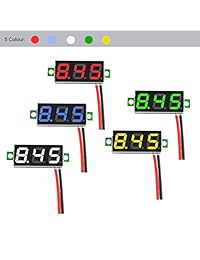 MakerFocus 5 piezas Mini Digital DC Voltímetro 0,28 pulgadas Two Wire 2.5V 30V Mini Digital DC Voltímetro Medidor de Voltaje 5 Colores