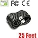 iMBAPrice 25 Feet RJ11 Telephone Extension Cord Phone Cable Line Wire - Black