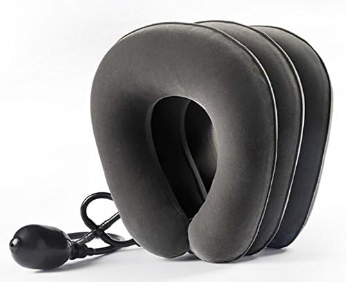 D&amp;F Full Plush Inflatable Cervical Traction Neck Care Neck Traction Device Quickly Relieve Pain , grey