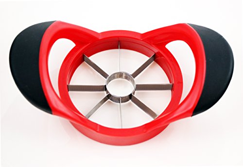 Dynamic Chef Apple Slicer - Stainless Steel Apple Corer - up to 3.5 Inch Apples - 8 Slices - Comfortable Sturdy Rubber Grips