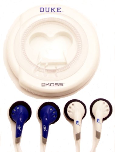 Koss Sportbuds 2-Pack Stereo Earphones with Team Logo Case (Duke University)