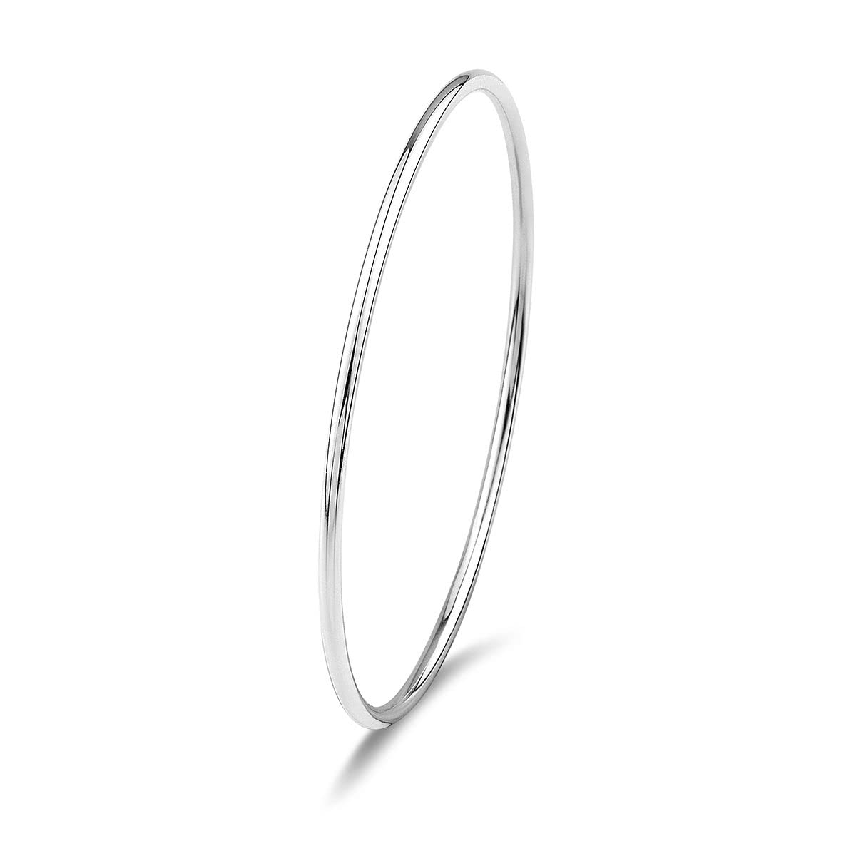 Mecool 925 Sterling Silver Polished Bangle Bracelet with Fresh Simple Style (7cm 6g)