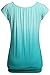 Muchard Women Cap Sleeve Tops Ruched Banded Hem Ombre Casual T Shirt Blouses