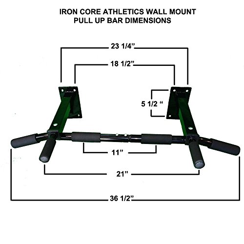 Iron Core Athletics Wall Mount Pull Up Bar Heavy Duty Wall Mounted
