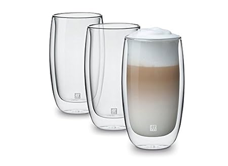 ZWILLING Doppelwandiges Glas, Latte Macchiato 350ml, 3-er Set