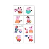 Amscan Peppa Pig Children s Temporary Tattoos Gift Pack, 8 Pieces, Made from Paper, Birthday, 2 x 1 3/4 Inch by