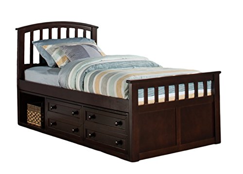 Hillsdale Furniture 2183CCTB Hillsdale Charlie Captains Storage Bed, Twin, Chocolate